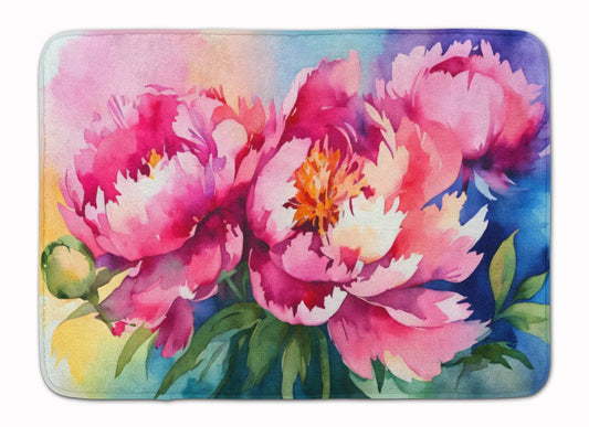 Peonies in Watercolor Memory Foam Kitchen Mat - Loft&Timber
