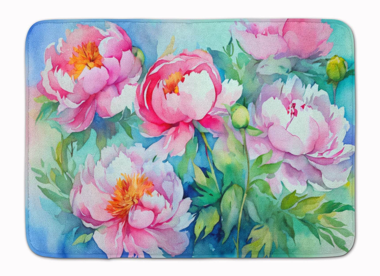 Peonies in Watercolor Memory Foam Kitchen Mat - Loft&Timber