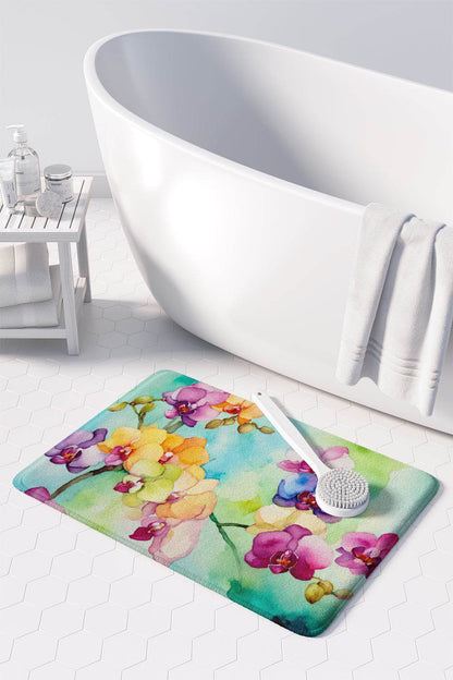 Orchids in Watercolor Memory Foam Kitchen Mat - Loft&Timber