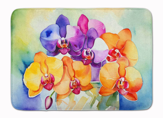 Orchids in Watercolor Memory Foam Kitchen Mat - Loft&Timber