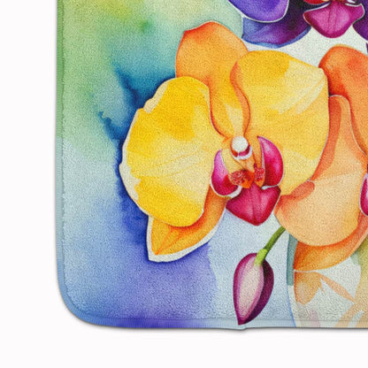 Orchids in Watercolor Memory Foam Kitchen Mat - Loft&Timber