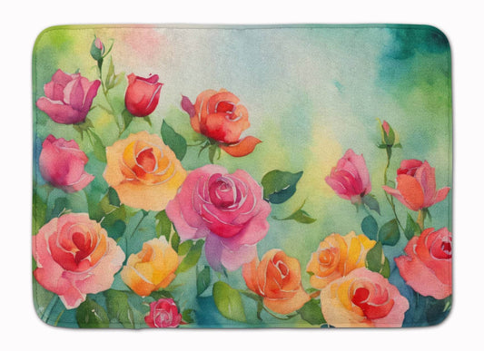 Roses in Watercolor Memory Foam Kitchen Mat - Loft&Timber