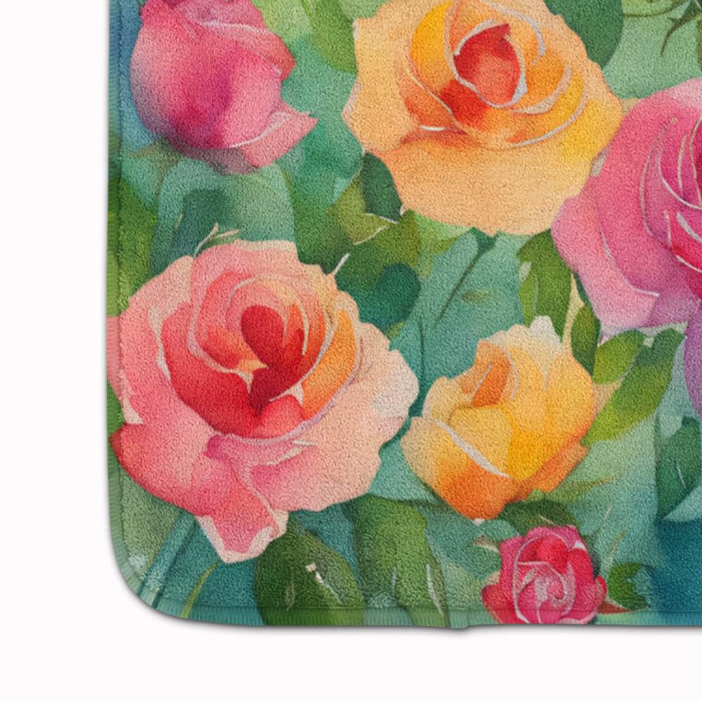 Roses in Watercolor Memory Foam Kitchen Mat - Loft&Timber