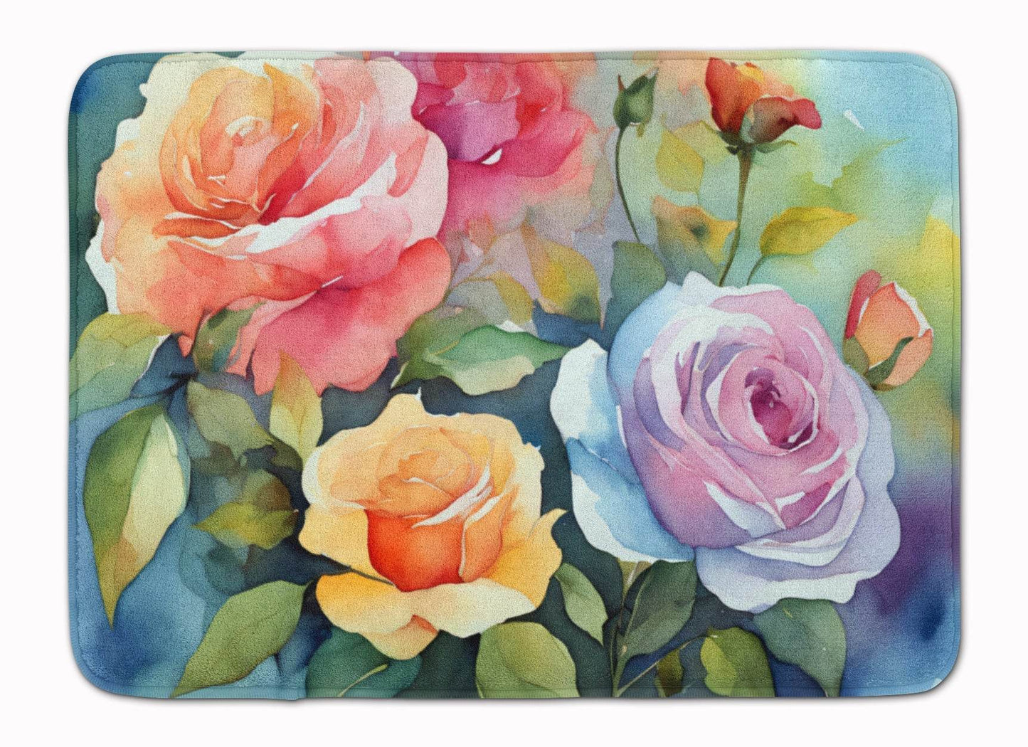 Roses in Watercolor Memory Foam Kitchen Mat - Loft&Timber