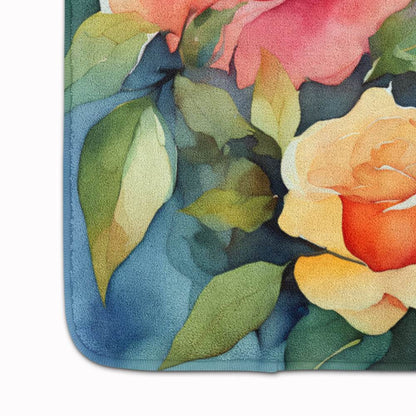 Roses in Watercolor Memory Foam Kitchen Mat - Loft&Timber