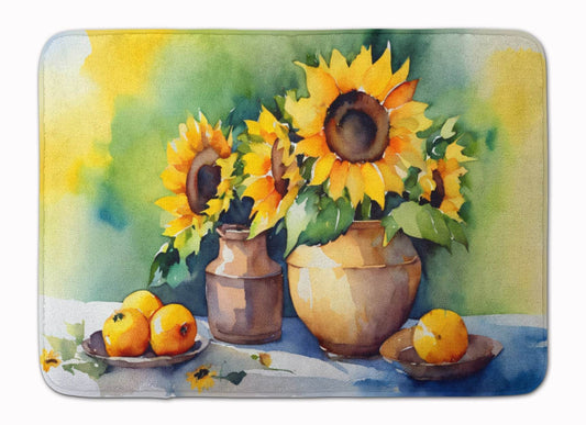 Sunflowers in Watercolor Memory Foam Kitchen Mat - Loft&Timber