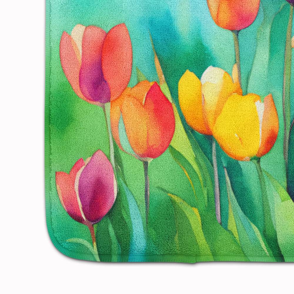 Tulips in Watercolor Memory Foam Kitchen Mat - Loft&Timber