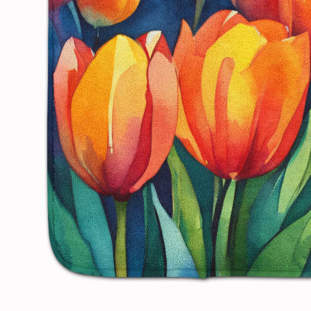 Tulips in Watercolor Memory Foam Kitchen Mat - Loft&Timber