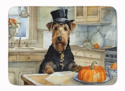 Airedale Terrier Fall Kitchen Pumpkins Memory Foam Kitchen Mat - Loft&Timber