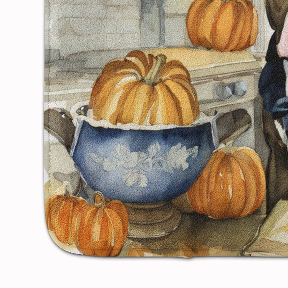 Pit Bull Terrier Fall Kitchen Pumpkins Memory Foam Kitchen Mat - Loft&Timber