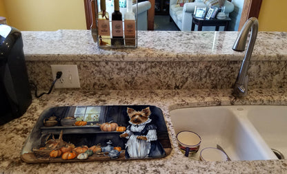 Australian Terrier Fall Kitchen Pumpkins Dish Drying Mat - Loft&Timber