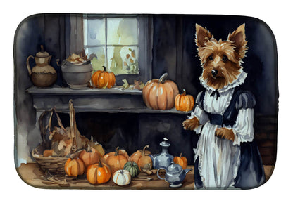 Australian Terrier Fall Kitchen Pumpkins Dish Drying Mat - Loft&Timber