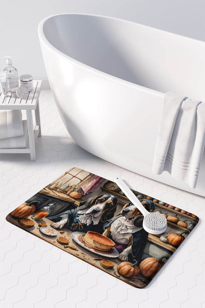 Basset Hound Fall Kitchen Pumpkins Memory Foam Kitchen Mat - Loft&Timber