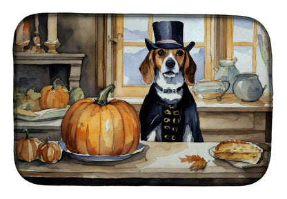 Beagle Fall Kitchen Pumpkins Dish Drying Mat - Loft&Timber