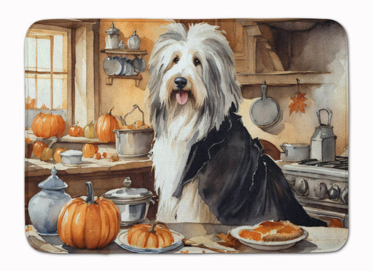 Bearded Collie Fall Kitchen Pumpkins Memory Foam Kitchen Mat - Loft&Timber