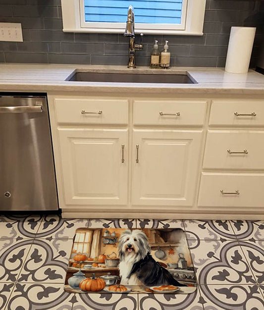 Bearded Collie Fall Kitchen Pumpkins Memory Foam Kitchen Mat - Loft&Timber