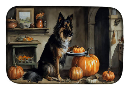 Belgian Tervuren Fall Kitchen Pumpkins Dish Drying Mat - Loft&Timber