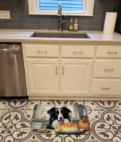 Border Collie Fall Kitchen Pumpkins Memory Foam Kitchen Mat - Loft&Timber