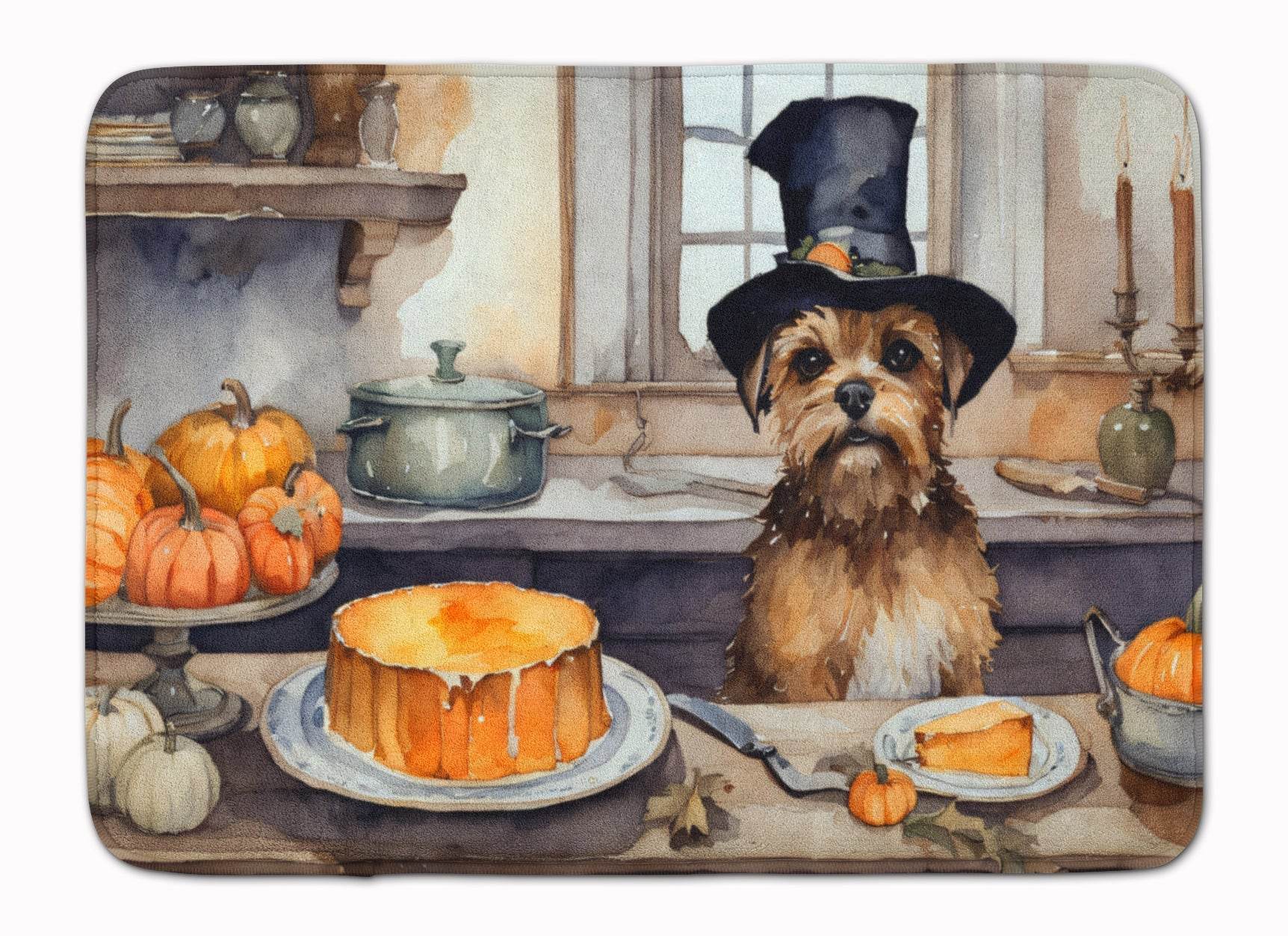 Border Terrier Fall Kitchen Pumpkins Memory Foam Kitchen Mat - Loft&Timber