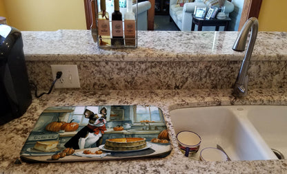 Boston Terrier Fall Kitchen Pumpkins Dish Drying Mat - Loft&Timber