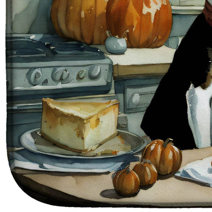 Boston Terrier Fall Kitchen Pumpkins Dish Drying Mat - Loft&Timber