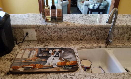 Boxer Fall Kitchen Pumpkins Dish Drying Mat - Loft&Timber