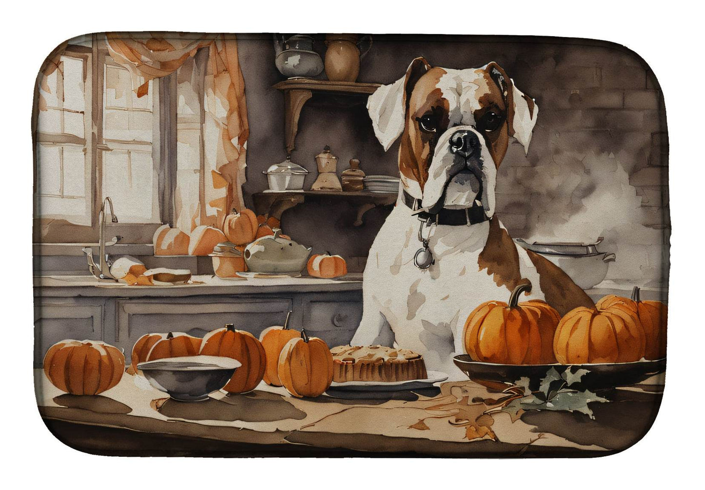 Boxer Fall Kitchen Pumpkins Dish Drying Mat - Loft&Timber