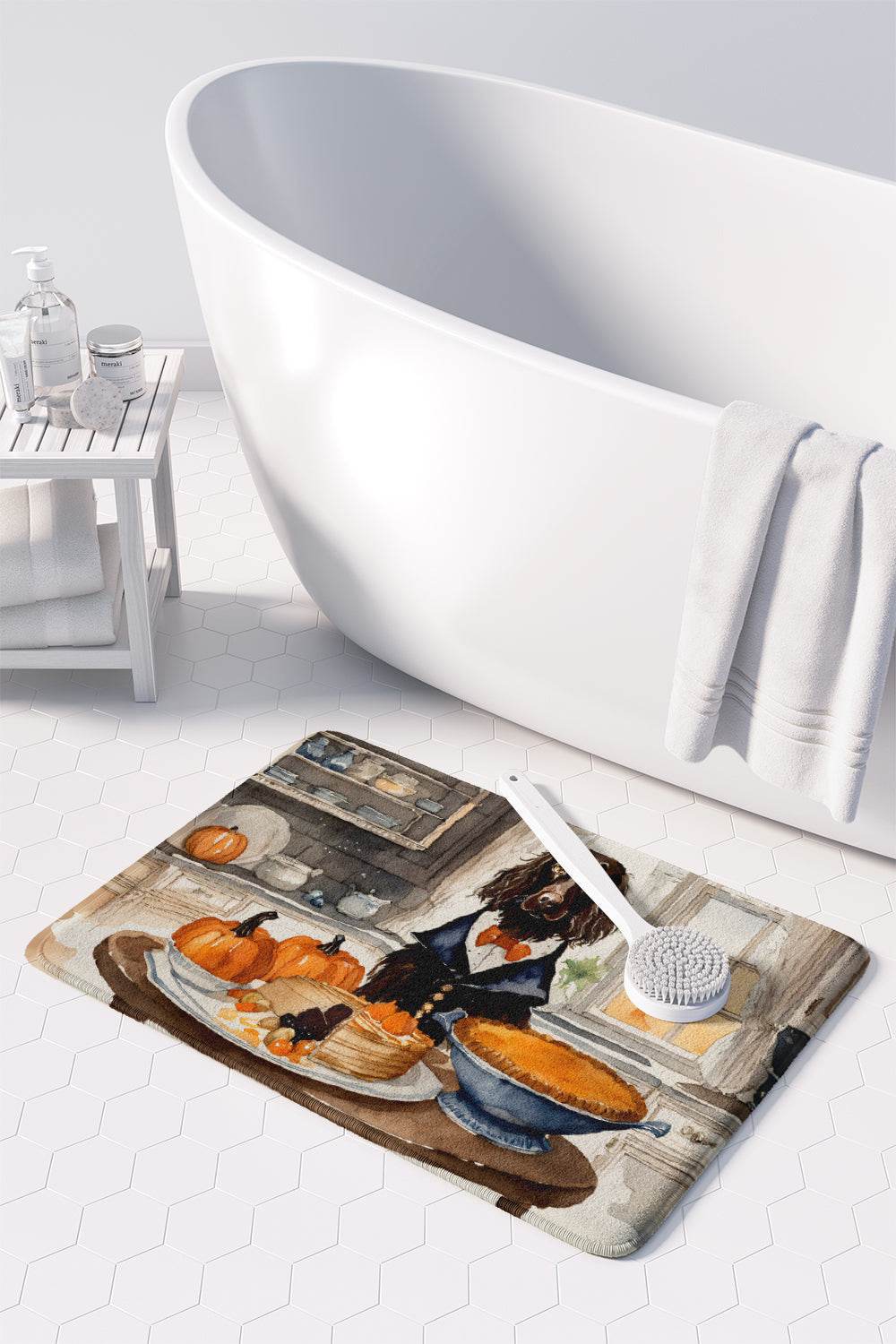 Boykin Spaniel Fall Kitchen Pumpkins Memory Foam Kitchen Mat - Loft&Timber