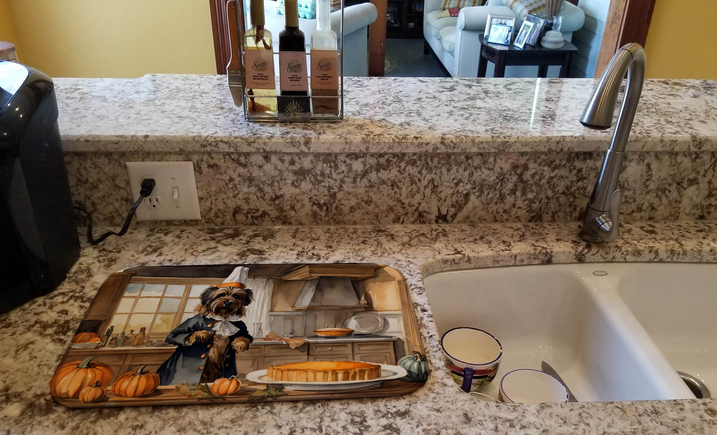 Briard Fall Kitchen Pumpkins Dish Drying Mat - Loft&Timber