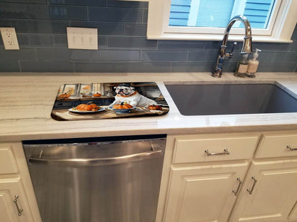 English Bulldog Fall Kitchen Pumpkins Dish Drying Mat - Loft&Timber