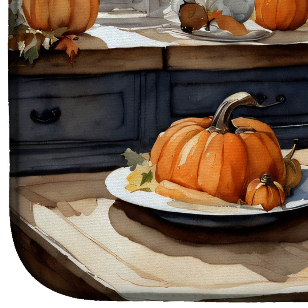 English Bulldog Fall Kitchen Pumpkins Dish Drying Mat - Loft&Timber