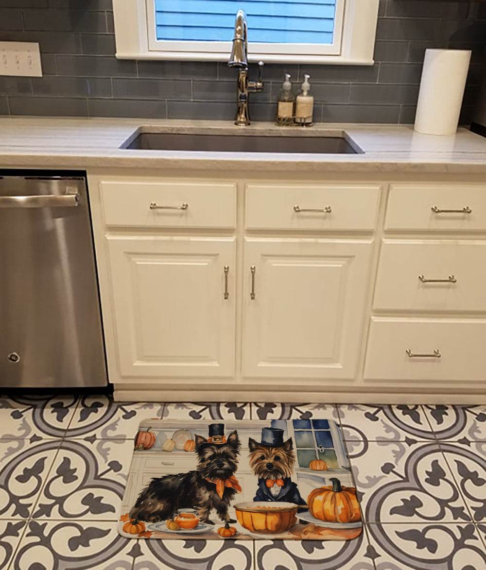Cairn Terrier Fall Kitchen Pumpkins Memory Foam Kitchen Mat - Loft&Timber