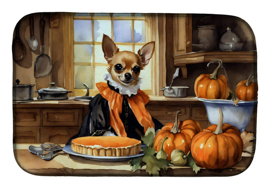 Chihuahua Fall Kitchen Pumpkins Dish Drying Mat - Loft&Timber