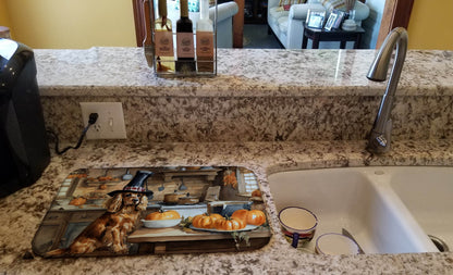 Cocker Spaniel Fall Kitchen Pumpkins Dish Drying Mat - Loft&Timber