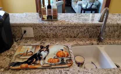 Collie Fall Kitchen Pumpkins Dish Drying Mat - Loft&Timber