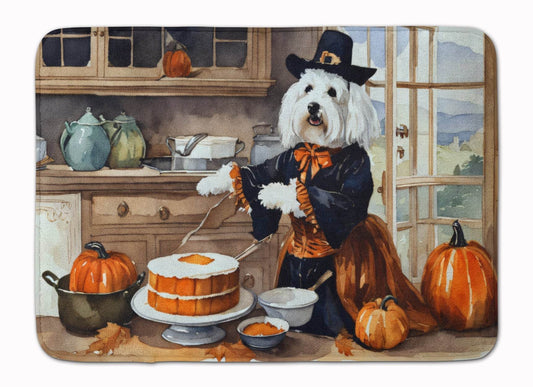 Coton De Tulear Fall Kitchen Pumpkins Memory Foam Kitchen Mat - Loft&Timber