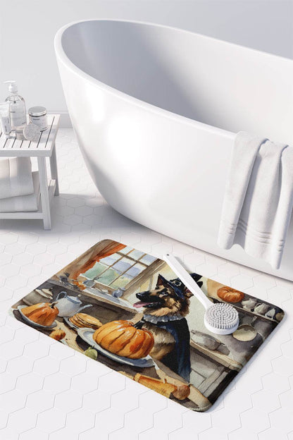 German Shepherd Fall Kitchen Pumpkins Memory Foam Kitchen Mat - Loft&Timber