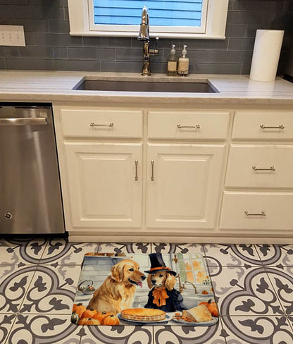 Golden Retriever Fall Kitchen Pumpkins Memory Foam Kitchen Mat - Loft&Timber