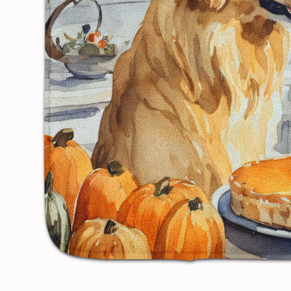 Golden Retriever Fall Kitchen Pumpkins Memory Foam Kitchen Mat - Loft&Timber