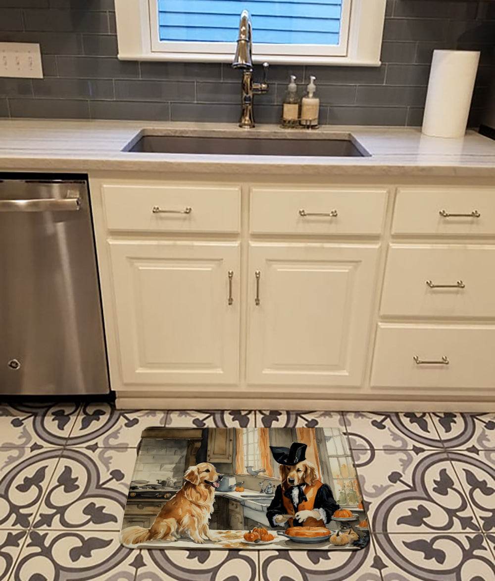 Golden Retriever Fall Kitchen Pumpkins Memory Foam Kitchen Mat - Loft&Timber