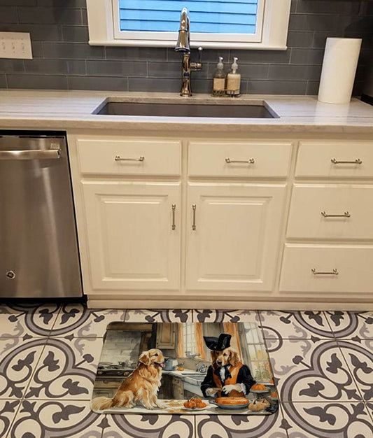 Golden Retriever Fall Kitchen Pumpkins Memory Foam Kitchen Mat - Loft&Timber