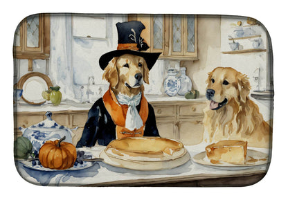 Golden Retriever Fall Kitchen Pumpkins Dish Drying Mat - Loft&Timber