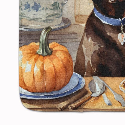 Chocolate Lab Fall Kitchen Pumpkins Memory Foam Kitchen Mat - Loft&Timber