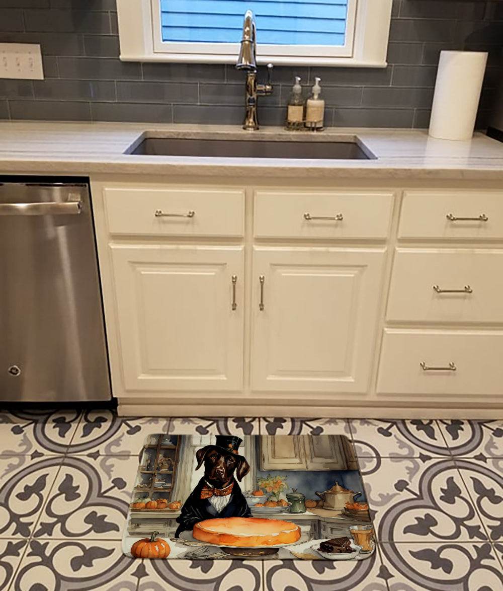 Chocolate Lab Fall Kitchen Pumpkins Memory Foam Kitchen Mat - Loft&Timber