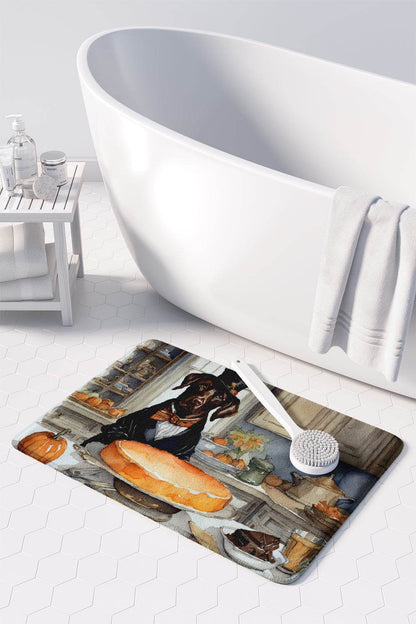 Chocolate Lab Fall Kitchen Pumpkins Memory Foam Kitchen Mat - Loft&Timber