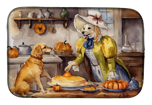 Yellow Lab Fall Kitchen Pumpkins Dish Drying Mat - Loft&Timber