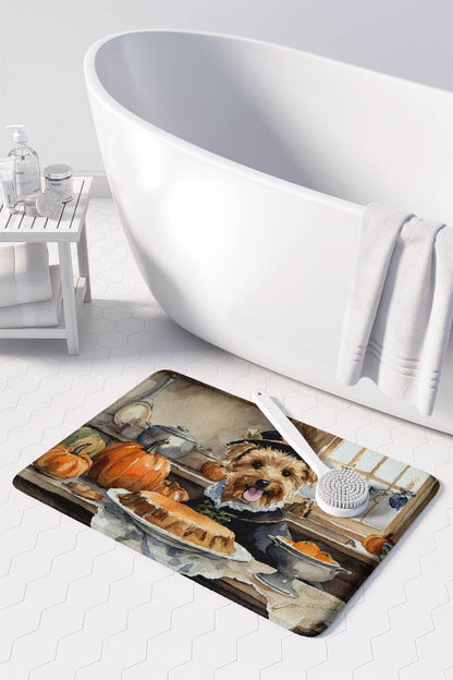 Lakeland Terrier Fall Kitchen Pumpkins Memory Foam Kitchen Mat - Loft&Timber