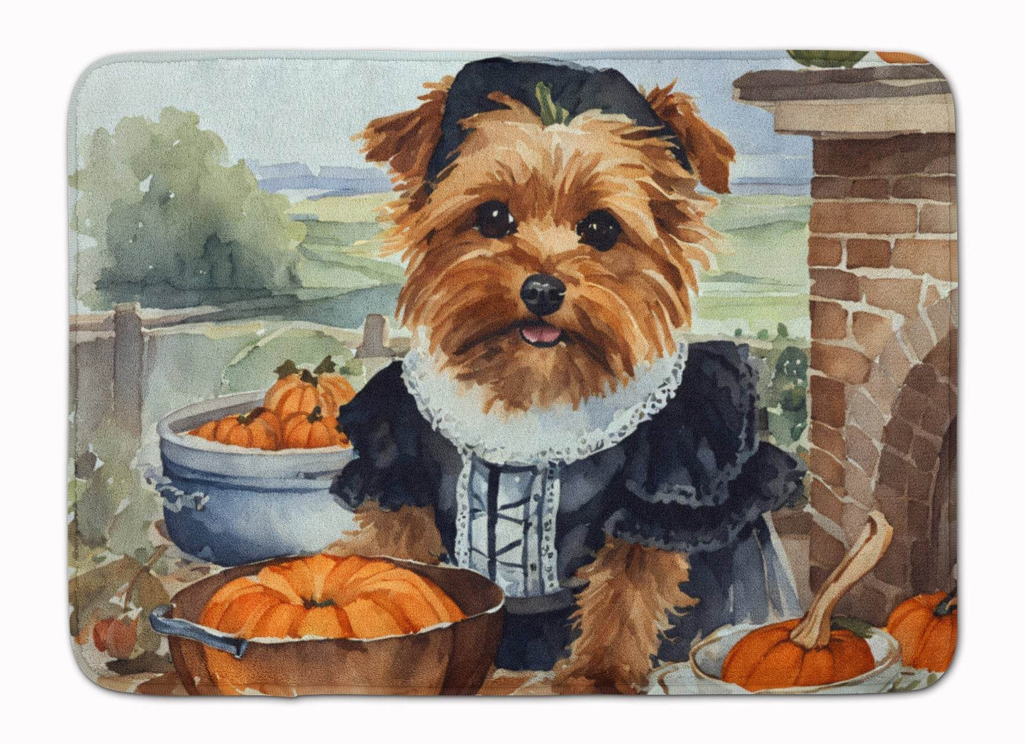 Norfolk Terrier Fall Kitchen Pumpkins Memory Foam Kitchen Mat - Loft&Timber