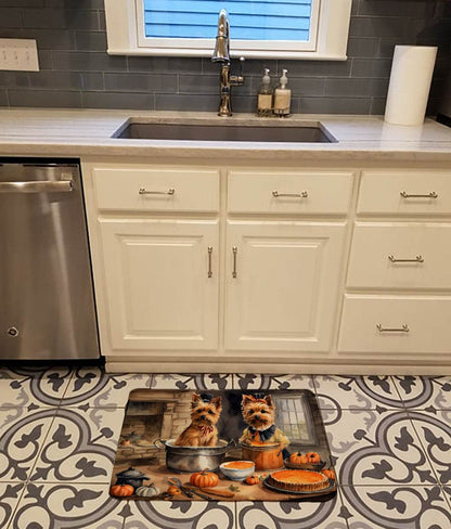 Norwich Terrier Fall Kitchen Pumpkins Memory Foam Kitchen Mat - Loft&Timber