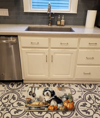 Old English Sheepdog Fall Kitchen Pumpkins Memory Foam Kitchen Mat - Loft&Timber